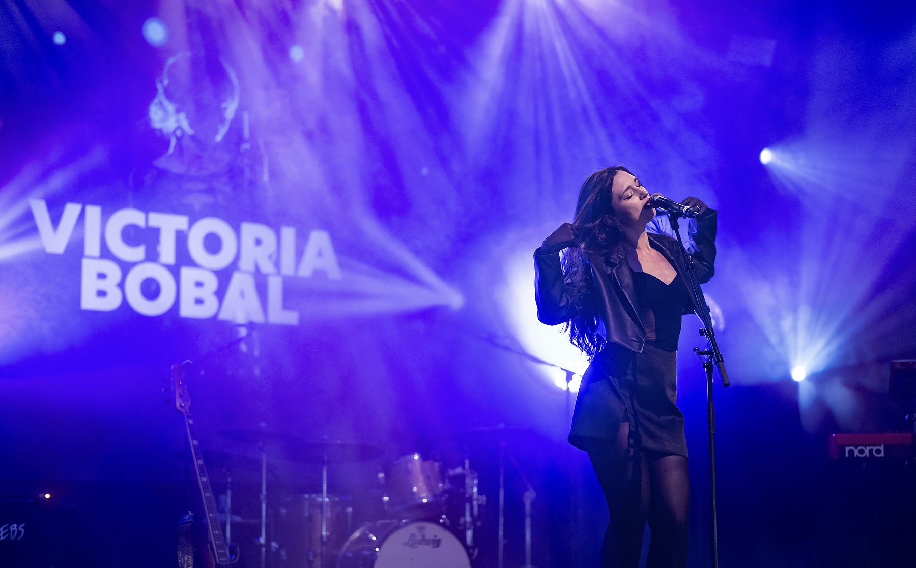 Victoria performing on stage